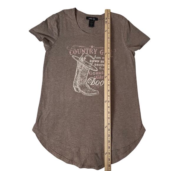 Sable Sky Brown Women's Country Girl Boots with BLING T Shirt - Picture 4 of 9